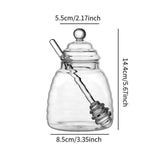 Maxbell Honey Jar with Dipper and Lid Clear Glass Honey Pot for Wedding Syrup Office 500ml