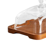 Maxbell Wood Cake Stand with Lid Creative Cake and Pastry Stand for Cream Candy Cake dark wood color