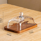 Maxbell Wood Cake Stand with Lid Creative Cake and Pastry Stand for Cream Candy Cake dark wood color