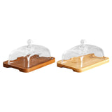Maxbell Wood Cake Stand with Lid Creative Cake and Pastry Stand for Cream Candy Cake dark wood color