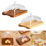 Maxbell Wood Cake Stand with Lid Creative Cake and Pastry Stand for Cream Candy Cake dark wood color