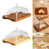 Maxbell Wood Cake Stand with Lid Creative Cake and Pastry Stand for Cream Candy Cake dark wood color