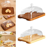 Maxbell Wood Cake Stand with Lid Creative Cake and Pastry Stand for Cream Candy Cake dark wood color