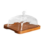 Maxbell Wood Cake Stand with Lid Creative Cake and Pastry Stand for Cream Candy Cake dark wood color