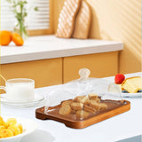 Maxbell Wood Cake Stand with Lid Creative Cake and Pastry Stand for Cream Candy Cake dark wood color