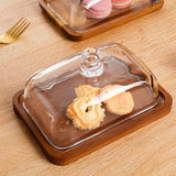 Maxbell Wood Cake Stand with Lid Creative Cake and Pastry Stand for Cream Candy Cake dark wood color