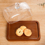 Maxbell Wood Cake Stand with Lid Creative Cake and Pastry Stand for Cream Candy Cake dark wood color