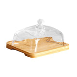 Maxbell Wood Cake Stand with Lid Creative Cake and Pastry Stand for Cream Candy Cake light wood color