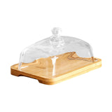 Maxbell Wood Cake Stand with Lid Creative Cake and Pastry Stand for Cream Candy Cake light wood color