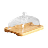 Maxbell Wood Cake Stand with Lid Creative Cake and Pastry Stand for Cream Candy Cake light wood color