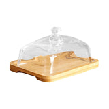 Maxbell Wood Cake Stand with Lid Creative Cake and Pastry Stand for Cream Candy Cake light wood color