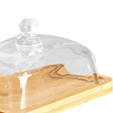 Maxbell Wood Cake Stand with Lid Creative Cake and Pastry Stand for Cream Candy Cake light wood color