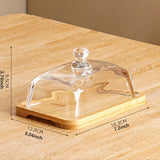 Maxbell Wood Cake Stand with Lid Creative Cake and Pastry Stand for Cream Candy Cake light wood color