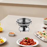Maxbell Mini Hot Pot Traditional Chinese Hot Pot for Kitchen Countertop Home Camping M silver