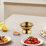 Maxbell Mini Hot Pot Traditional Chinese Hot Pot for Kitchen Countertop Home Camping M gold