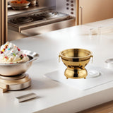 Maxbell Mini Hot Pot Traditional Chinese Hot Pot for Kitchen Countertop Home Camping M gold