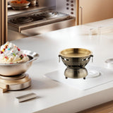 Maxbell Mini Hot Pot Traditional Chinese Hot Pot for Kitchen Countertop Home Camping S bronze