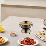 Maxbell Mini Hot Pot Traditional Chinese Hot Pot for Kitchen Countertop Home Camping S bronze