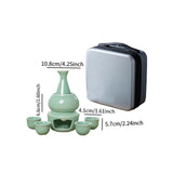 Maxbell Japanese Sake Set with Warmer Chinese Sake Set for Tea Party Home Restaurant green