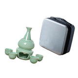 Maxbell Japanese Sake Set with Warmer Chinese Sake Set for Tea Party Home Restaurant green