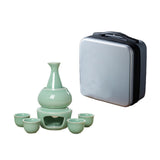 Maxbell Japanese Sake Set with Warmer Chinese Sake Set for Tea Party Home Restaurant green