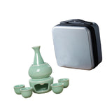 Maxbell Japanese Sake Set with Warmer Chinese Sake Set for Tea Party Home Restaurant green