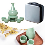 Maxbell Japanese Sake Set with Warmer Chinese Sake Set for Tea Party Home Restaurant green
