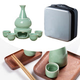 Maxbell Japanese Sake Set with Warmer Chinese Sake Set for Tea Party Home Restaurant green