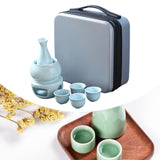 Maxbell Japanese Sake Set with Warmer Chinese Sake Set for Tea Party Home Restaurant light green