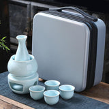 Maxbell Japanese Sake Set with Warmer Chinese Sake Set for Tea Party Home Restaurant light green