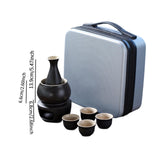 Maxbell Japanese Sake Set with Warmer Chinese Sake Set for Tea Party Home Restaurant black