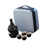 Maxbell Japanese Sake Set with Warmer Chinese Sake Set for Tea Party Home Restaurant black