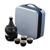 Maxbell Japanese Sake Set with Warmer Chinese Sake Set for Tea Party Home Restaurant black
