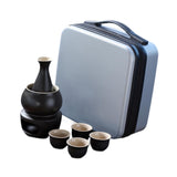 Maxbell Japanese Sake Set with Warmer Chinese Sake Set for Tea Party Home Restaurant black