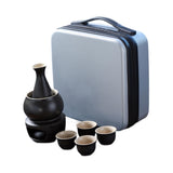 Maxbell Japanese Sake Set with Warmer Chinese Sake Set for Tea Party Home Restaurant black