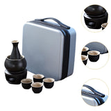 Maxbell Japanese Sake Set with Warmer Chinese Sake Set for Tea Party Home Restaurant black