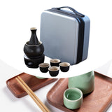 Maxbell Japanese Sake Set with Warmer Chinese Sake Set for Tea Party Home Restaurant black