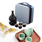 Maxbell Japanese Sake Set with Warmer Chinese Sake Set for Tea Party Home Restaurant black