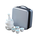 Maxbell Japanese Sake Set with Warmer Chinese Sake Set for Tea Party Home Restaurant white