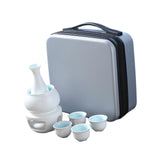 Maxbell Japanese Sake Set with Warmer Chinese Sake Set for Tea Party Home Restaurant white