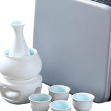 Maxbell Japanese Sake Set with Warmer Chinese Sake Set for Tea Party Home Restaurant white