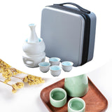 Maxbell Japanese Sake Set with Warmer Chinese Sake Set for Tea Party Home Restaurant white
