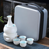 Maxbell Japanese Sake Set with Warmer Chinese Sake Set for Tea Party Home Restaurant white