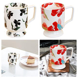 Maxbell Coffee Mug Floral Tea Cup Drinking Cup Drinking Cup for Espresso Coffee Milk black