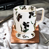 Maxbell Coffee Mug Floral Tea Cup Drinking Cup Drinking Cup for Espresso Coffee Milk black