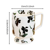 Maxbell Coffee Mug Floral Tea Cup Drinking Cup Drinking Cup for Espresso Coffee Milk black