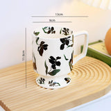 Maxbell Coffee Mug Floral Tea Cup Drinking Cup Drinking Cup for Espresso Coffee Milk black