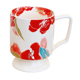 Maxbell Coffee Mug Floral Tea Cup Drinking Cup Drinking Cup for Espresso Coffee Milk red