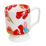 Maxbell Coffee Mug Floral Tea Cup Drinking Cup Drinking Cup for Espresso Coffee Milk red