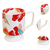 Maxbell Coffee Mug Floral Tea Cup Drinking Cup Drinking Cup for Espresso Coffee Milk red